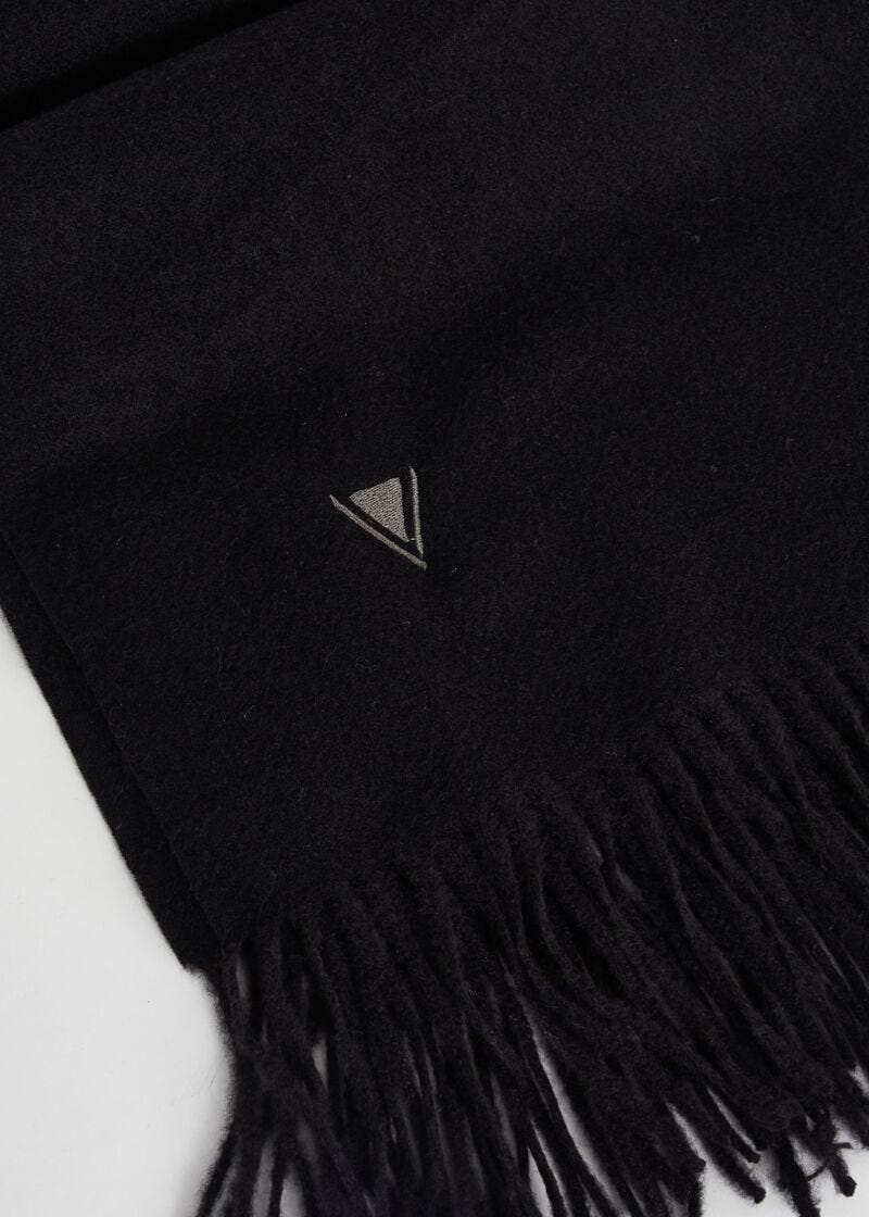 Black fringed scarf