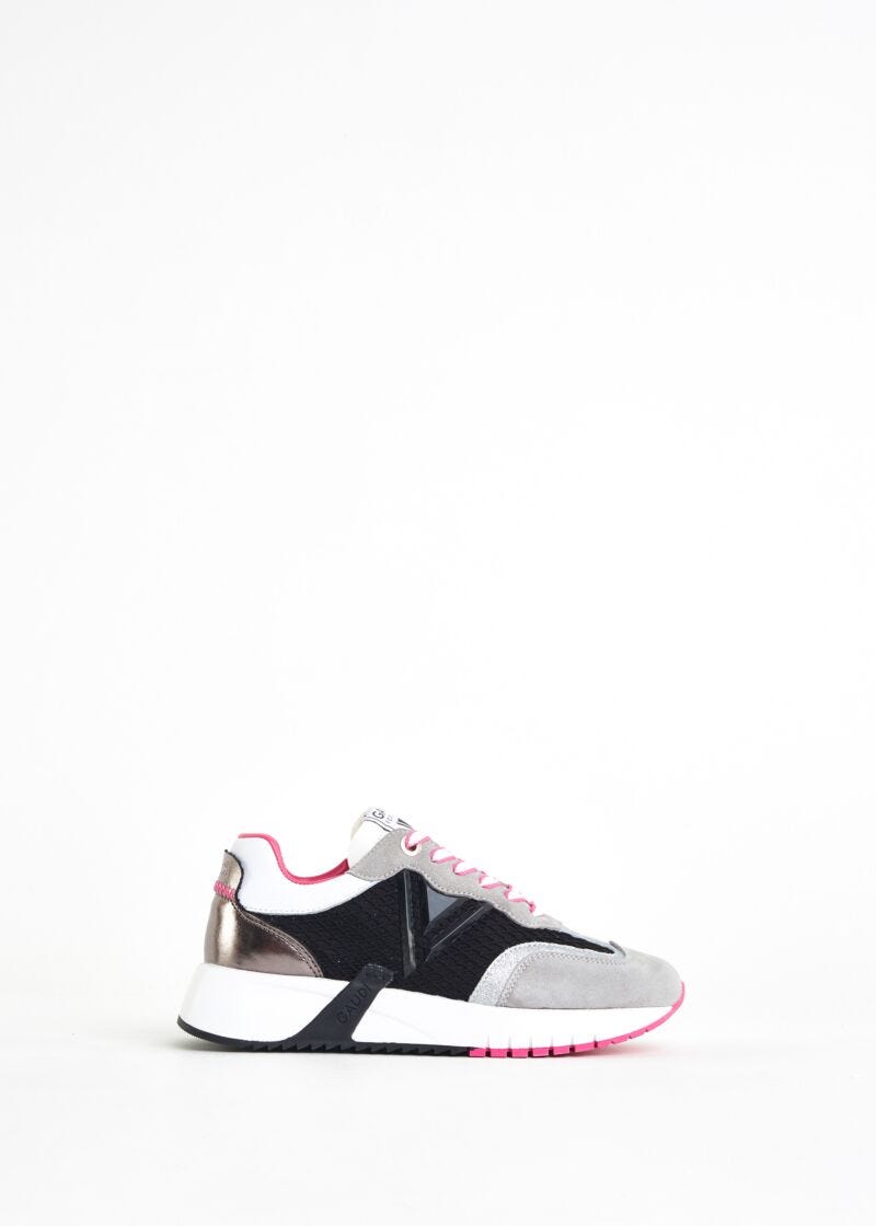 Sneaker running in suede e mesh