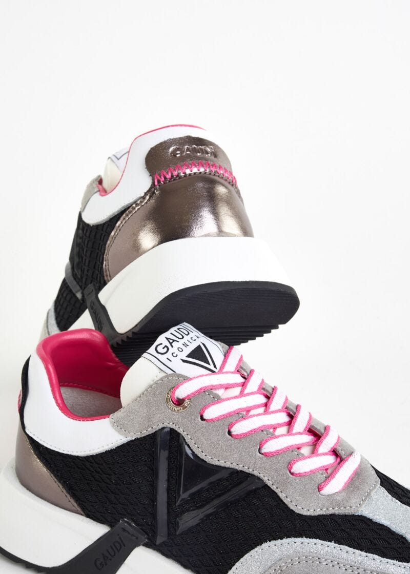 Sneaker running in suede e mesh