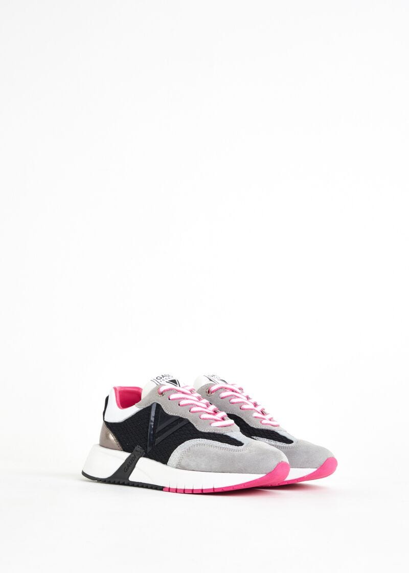 Sneaker running in suede e mesh