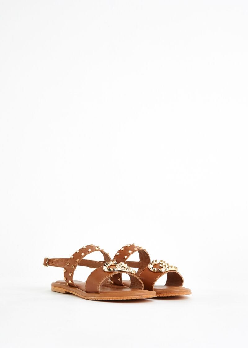 Flat studded sandals