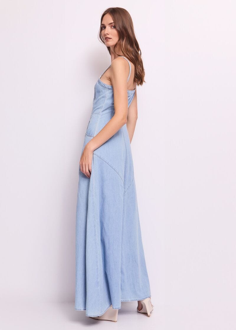 Robe en denim de coton pour femme