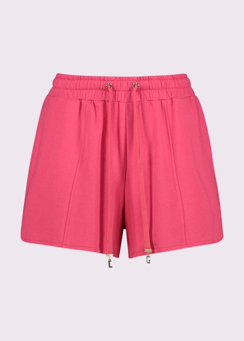 Shorts rosso da donna con coulisse