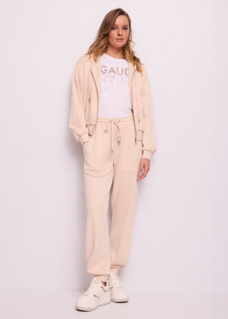 Pantaloni jogging da donna con coulisse logata
