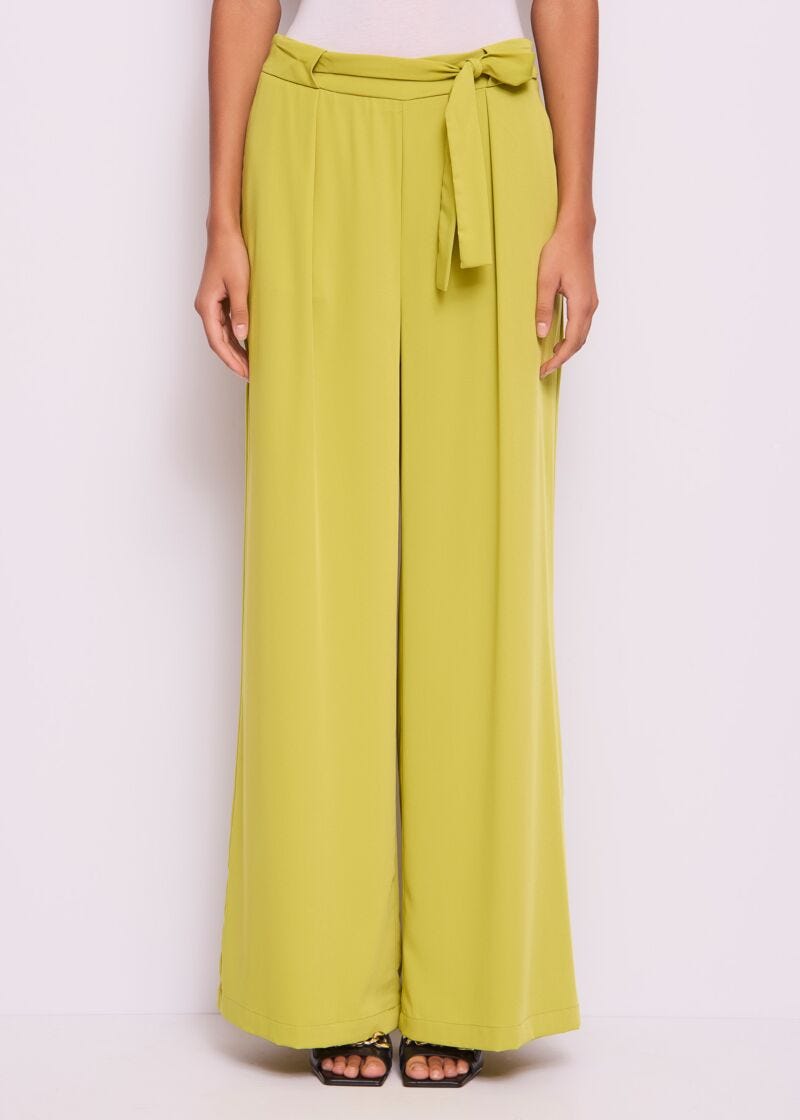 Pantaloni da donna verdi con pinces