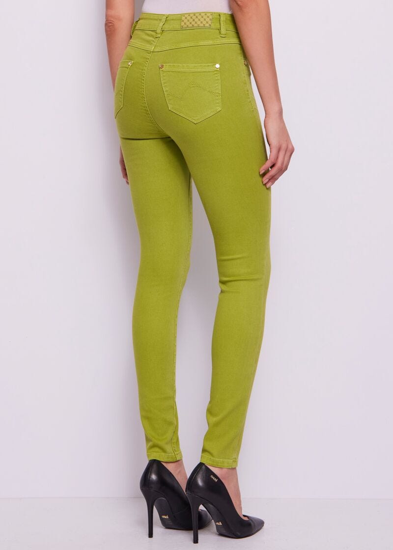 Jegging vert en coton mélangé