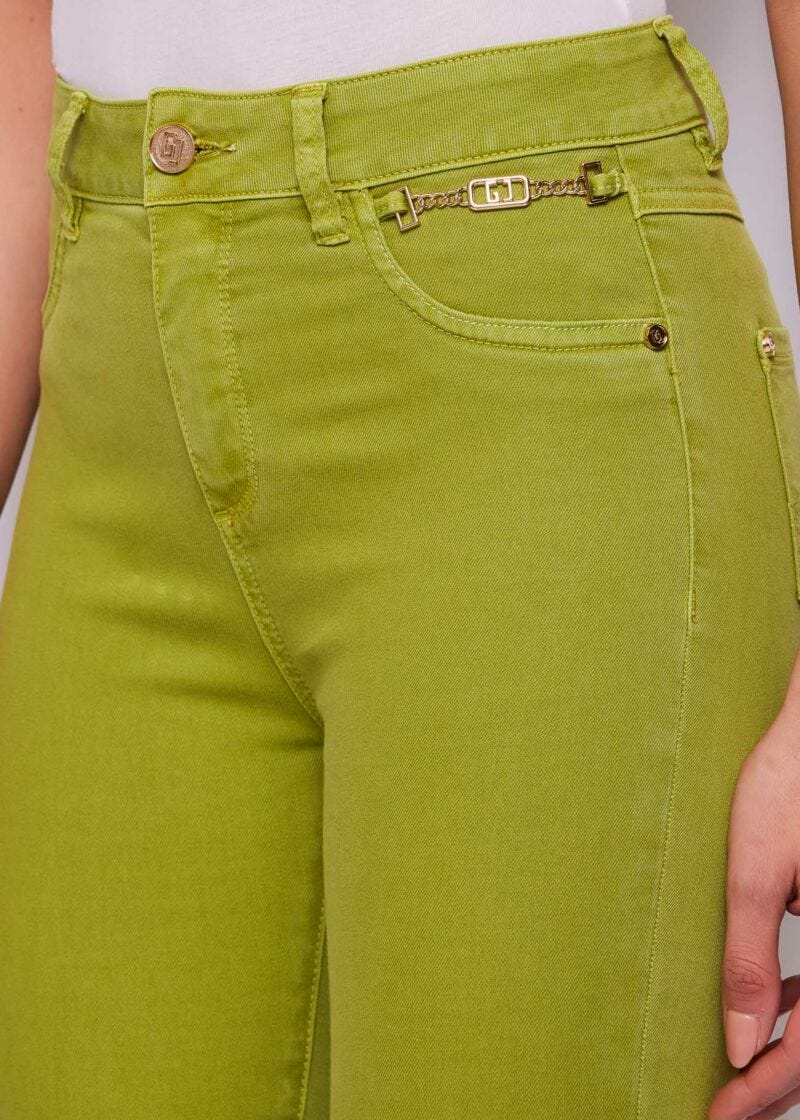 Jegging vert en coton mélangé