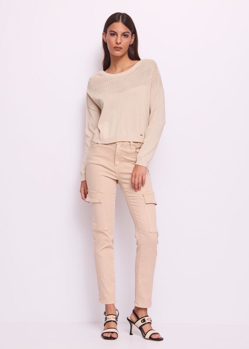 Jean cargo skinny en coton