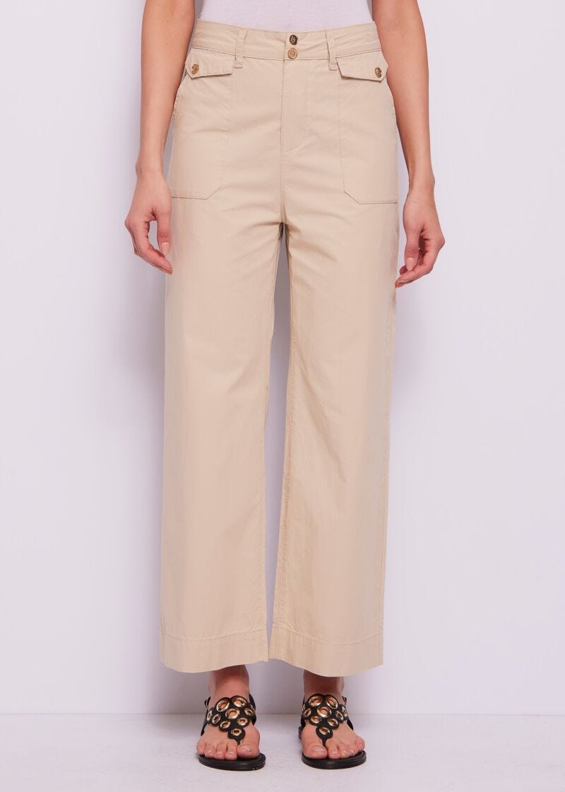 Pantalon cropped en coton pour femme