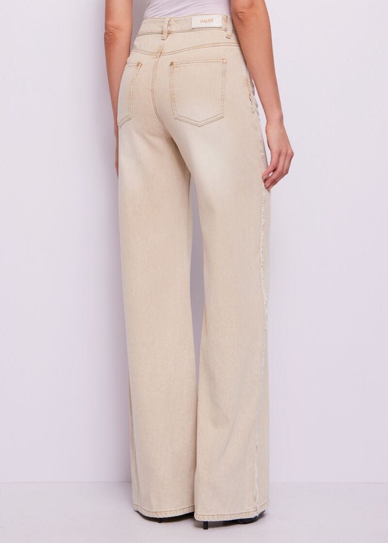 Jean en coton effet usé pour femme