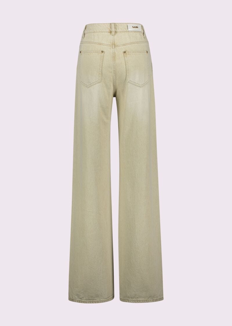 Jean en coton effet usé pour femme