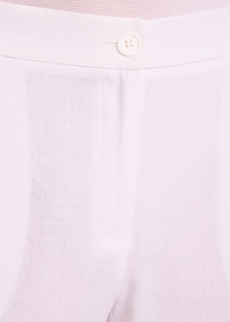 Pantalon blanc en lin pour femme