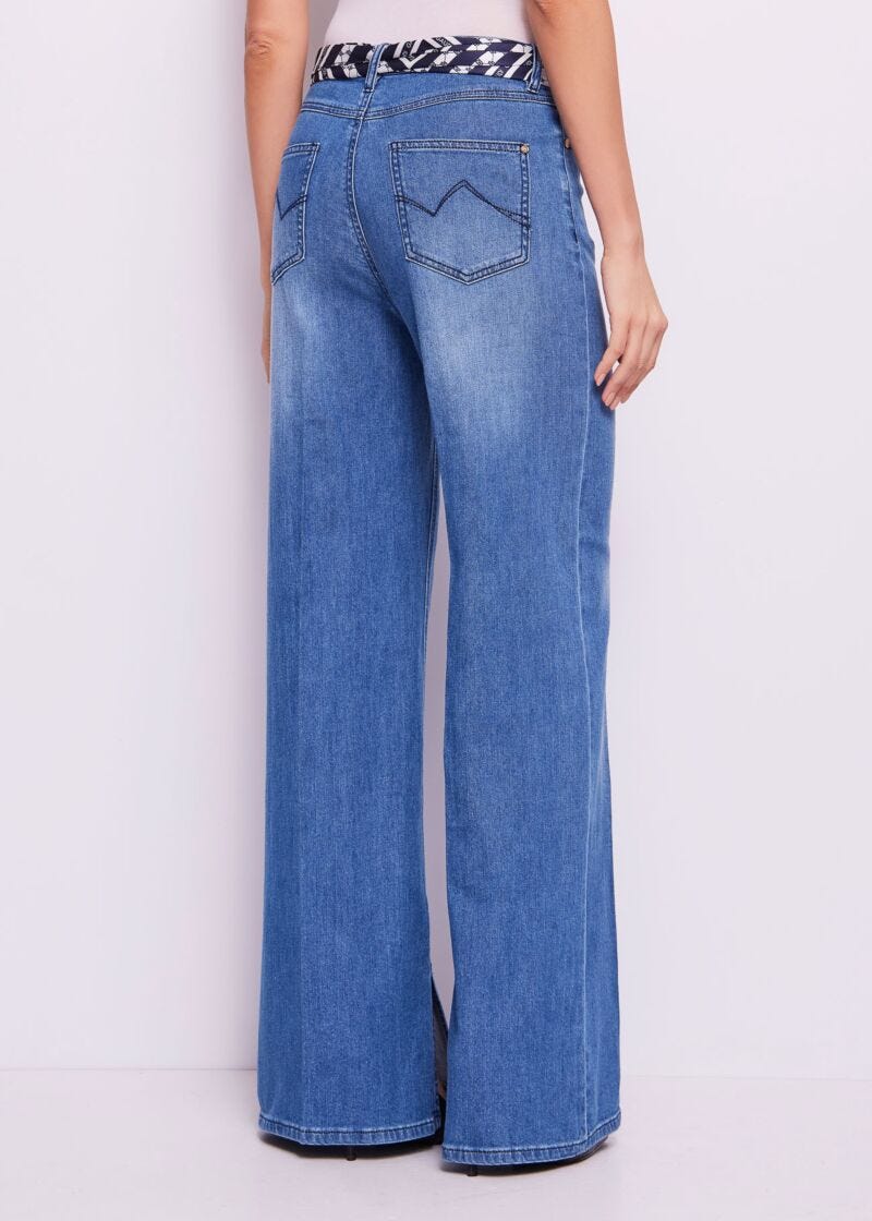 Jeans da donna wide leg in cotone