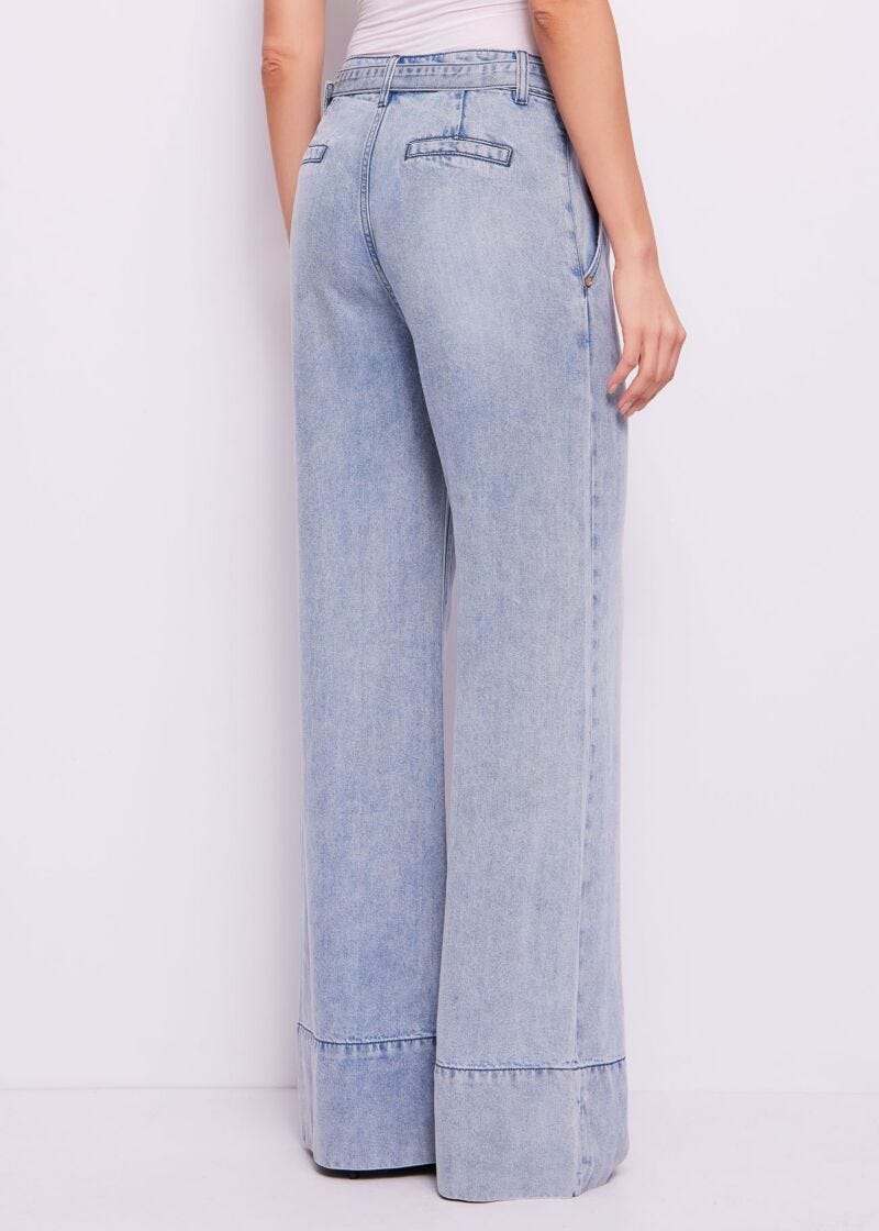 Women's palazzo jeans with belt