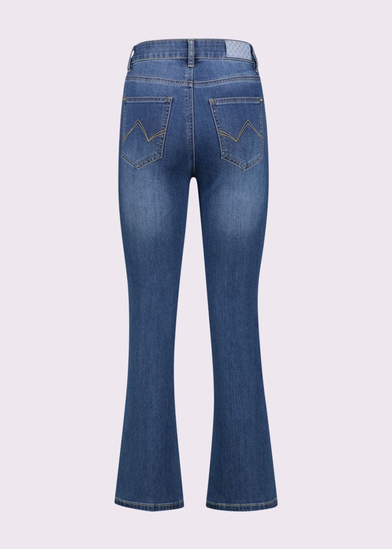 Jeans donna flare cropped effetto used
