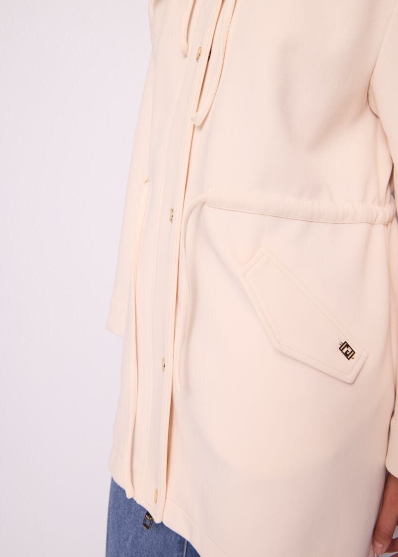 Parka donna bianco con cappuccio