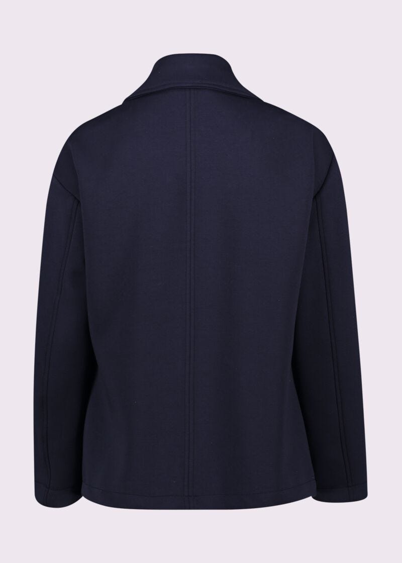 Caban bleu en scuba pour femme