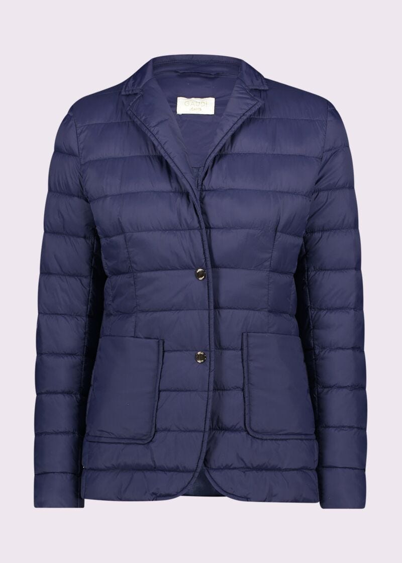Blazer bleu en nylon rembourré pour femme