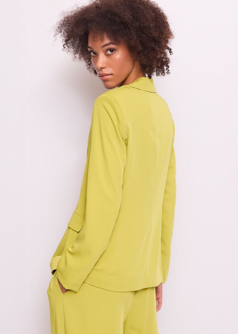 Blazer donna verde monopetto