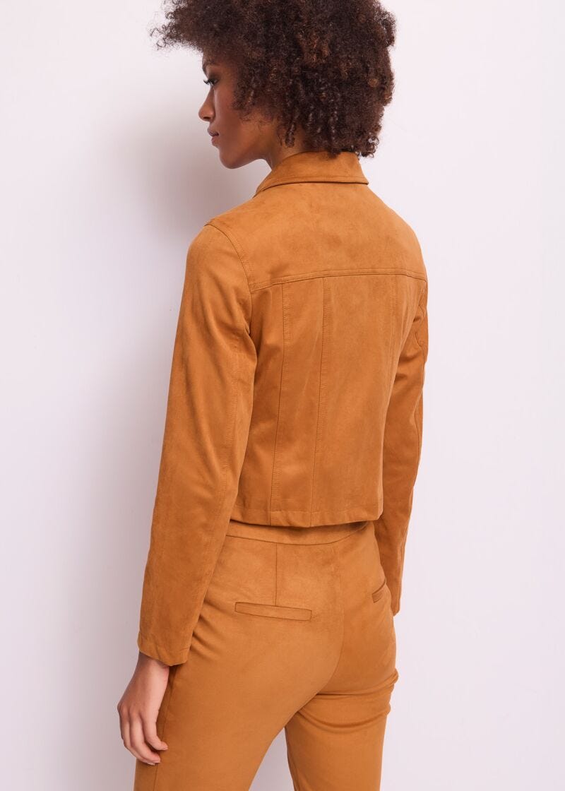 Giacca donna marrone con zip