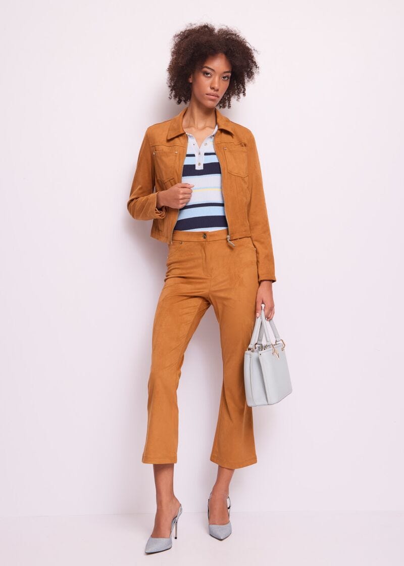 Giacca donna marrone con zip