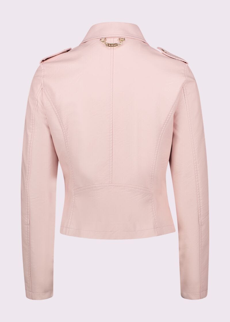 Veste de motard en matière synthétique pour femme