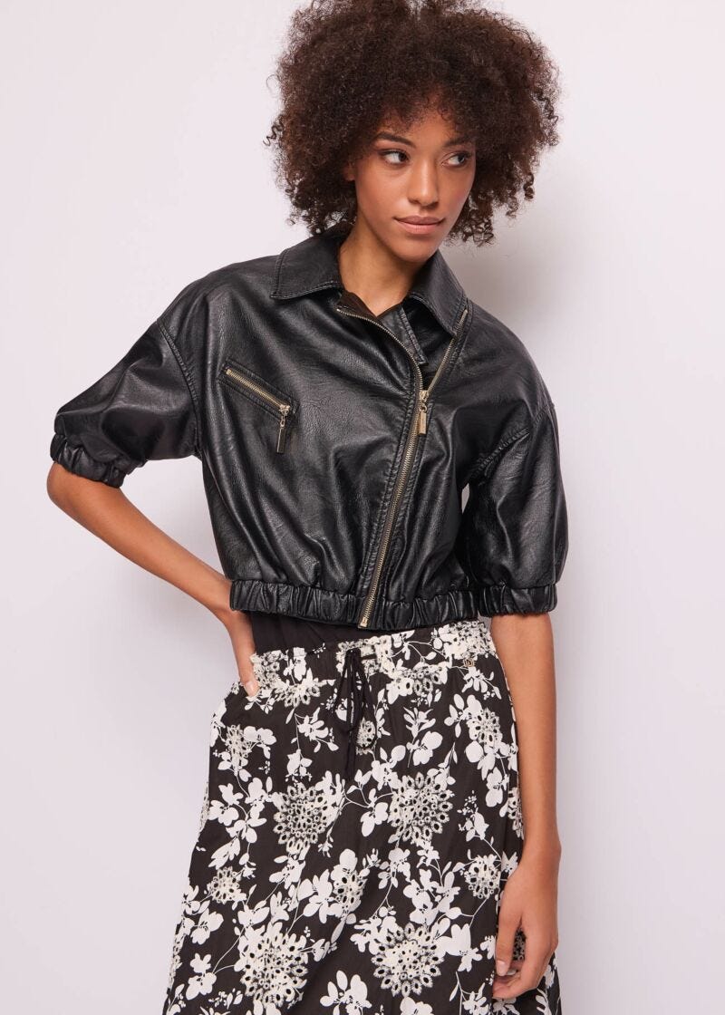 Giacca biker donna con zip