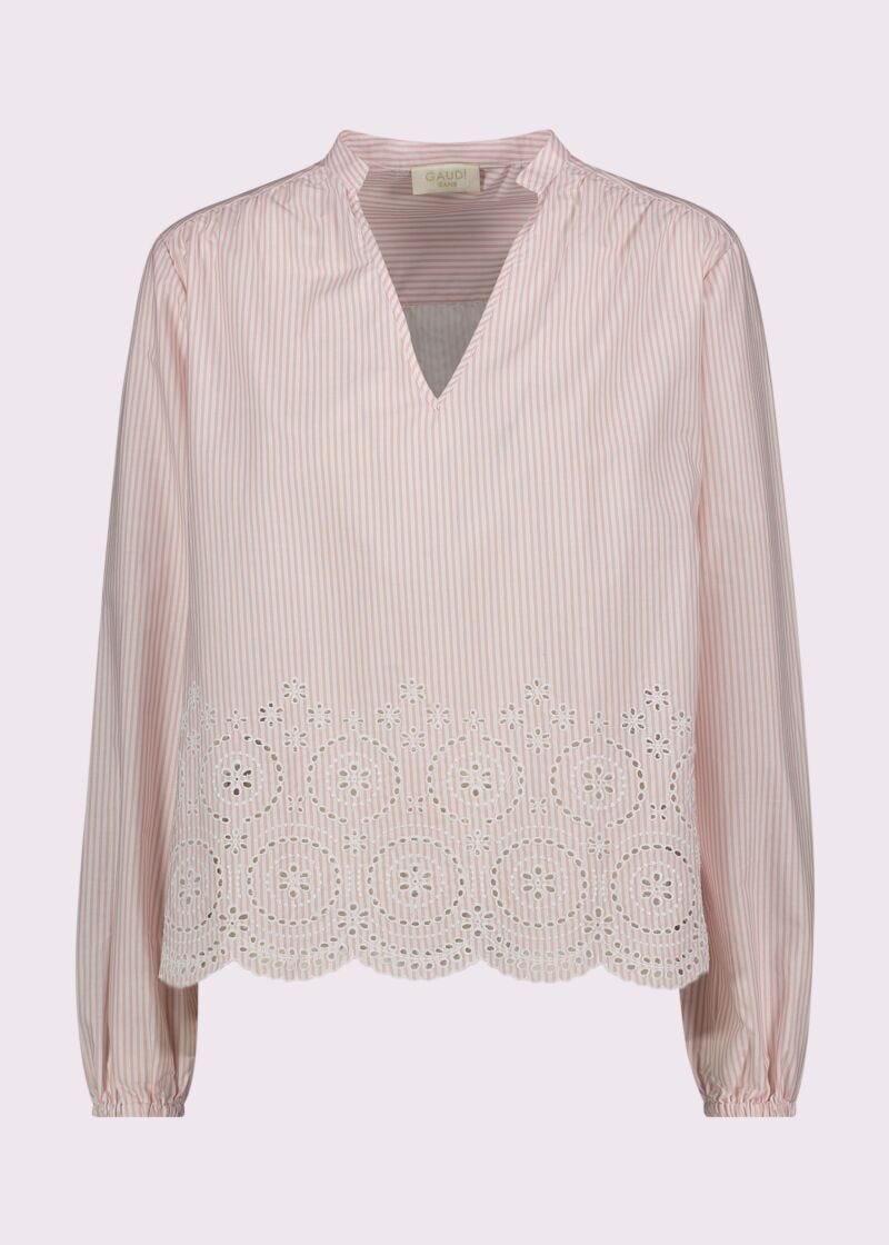Blouse rayée en coton pour femme