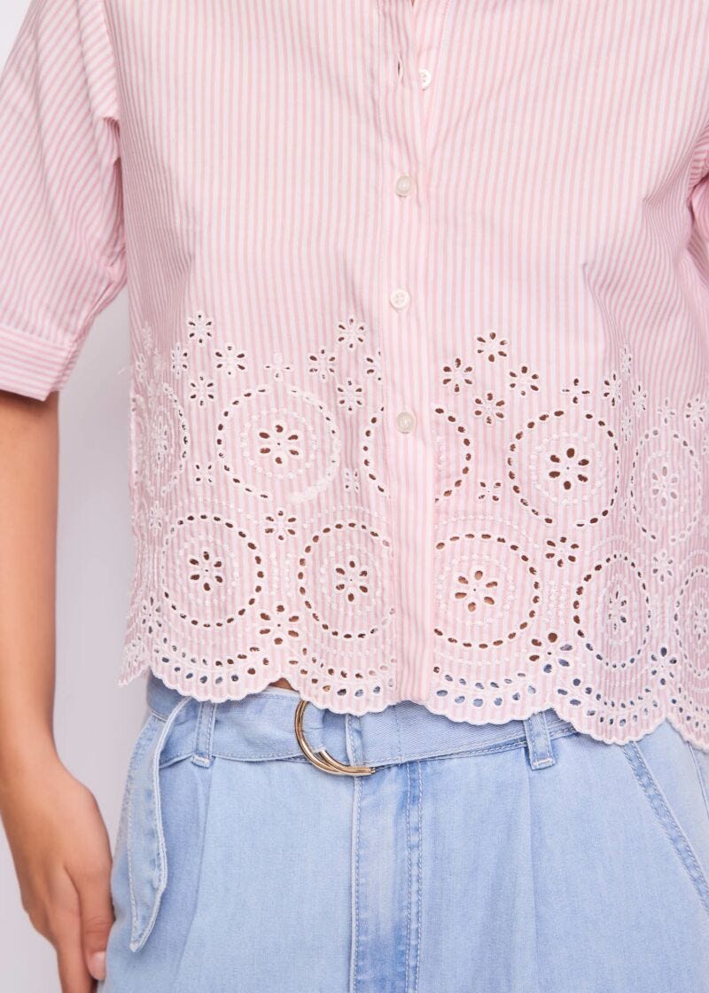 Chemise rayée en coton pour femme