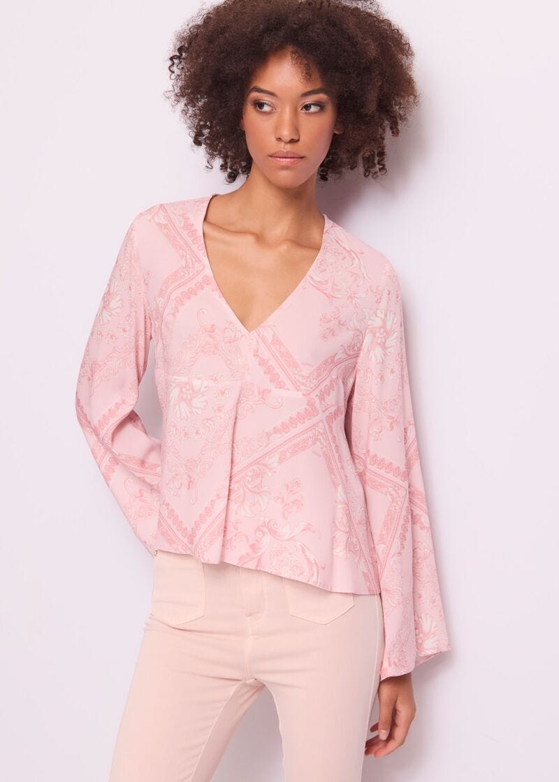 Blouse en mousseline imprimée pour femme