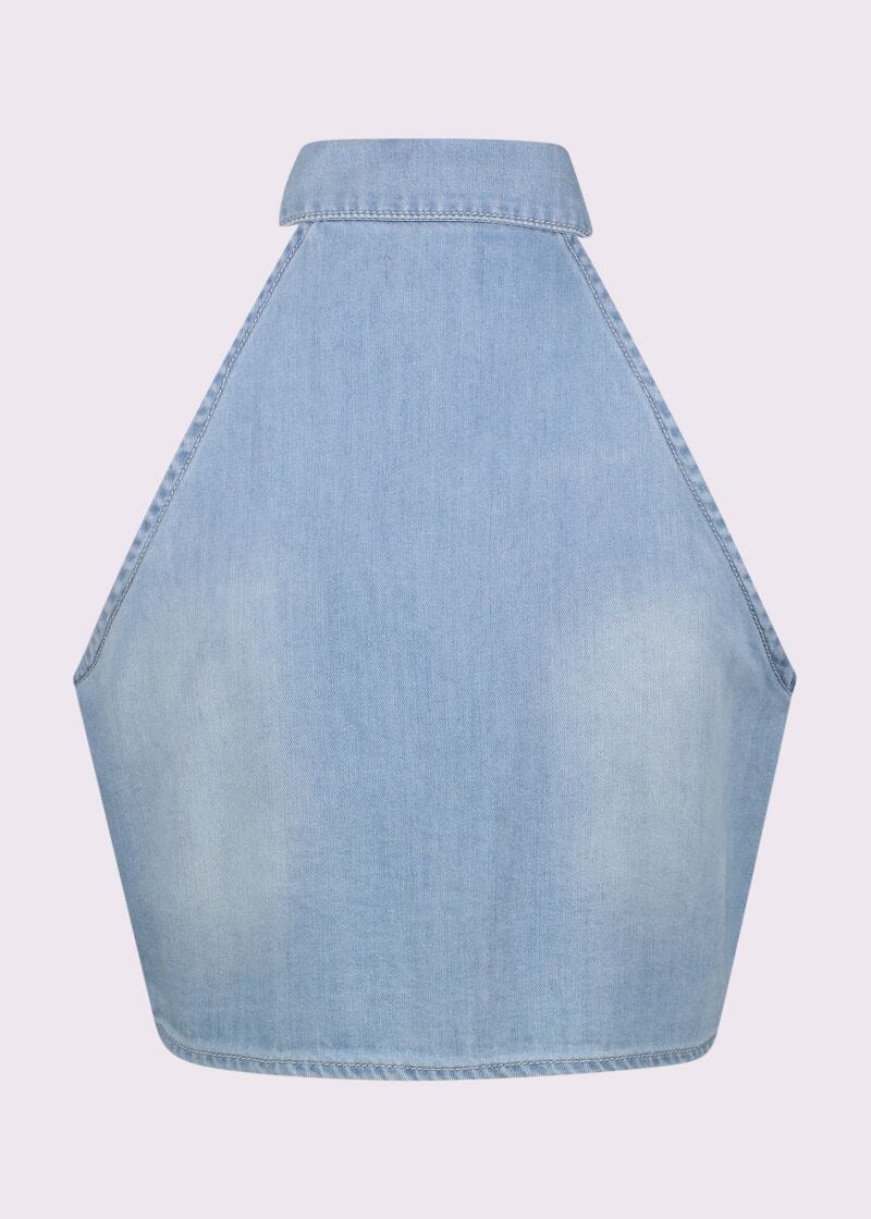 Top en chambray de coton pour femme