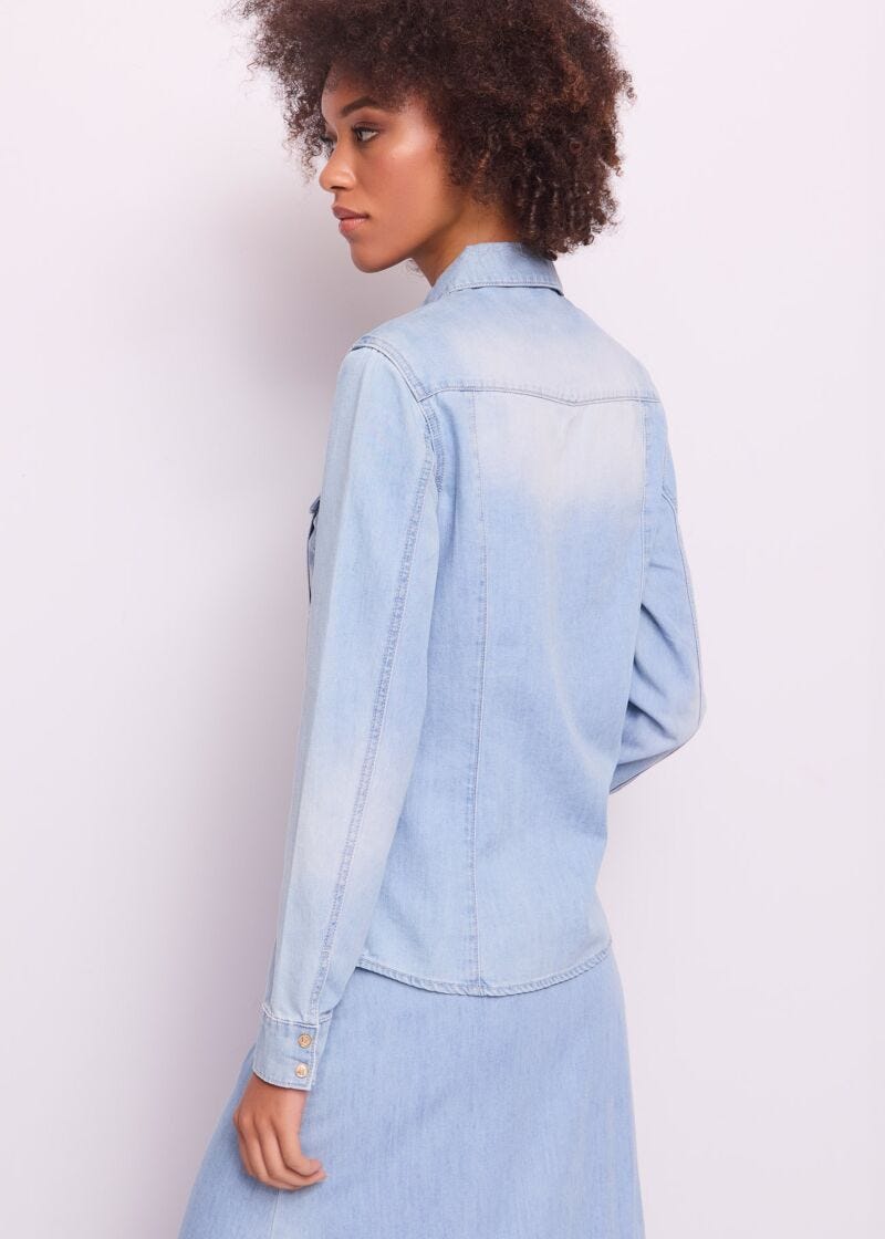 Chemise en chambray de coton pour femme