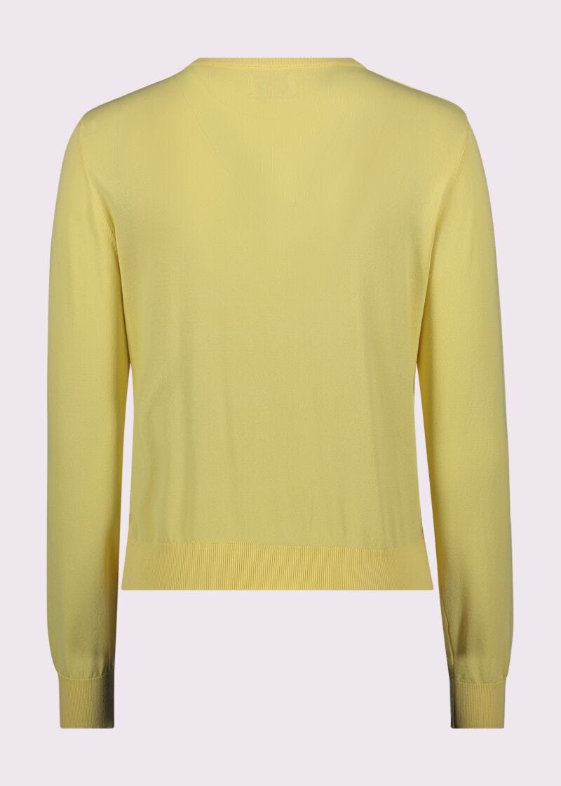 Cardigan donna giallo con bottoni logati