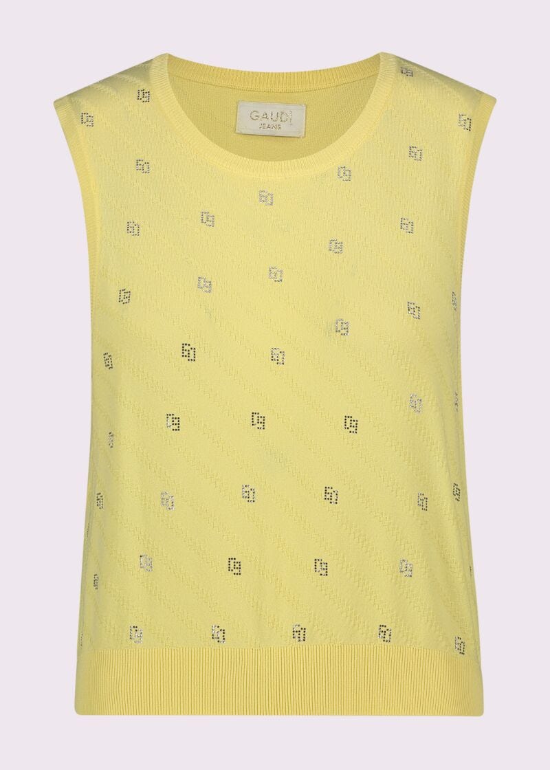 Gilet donna giallo con strass