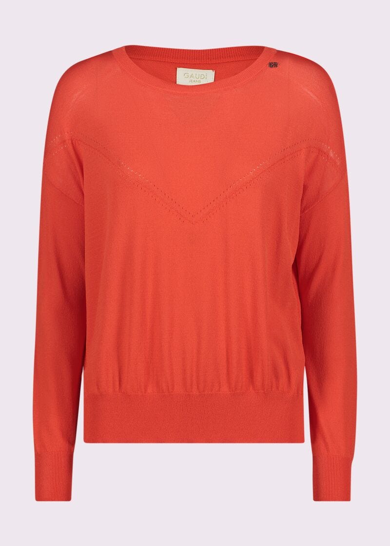 Maglia donna rossa con spacchi