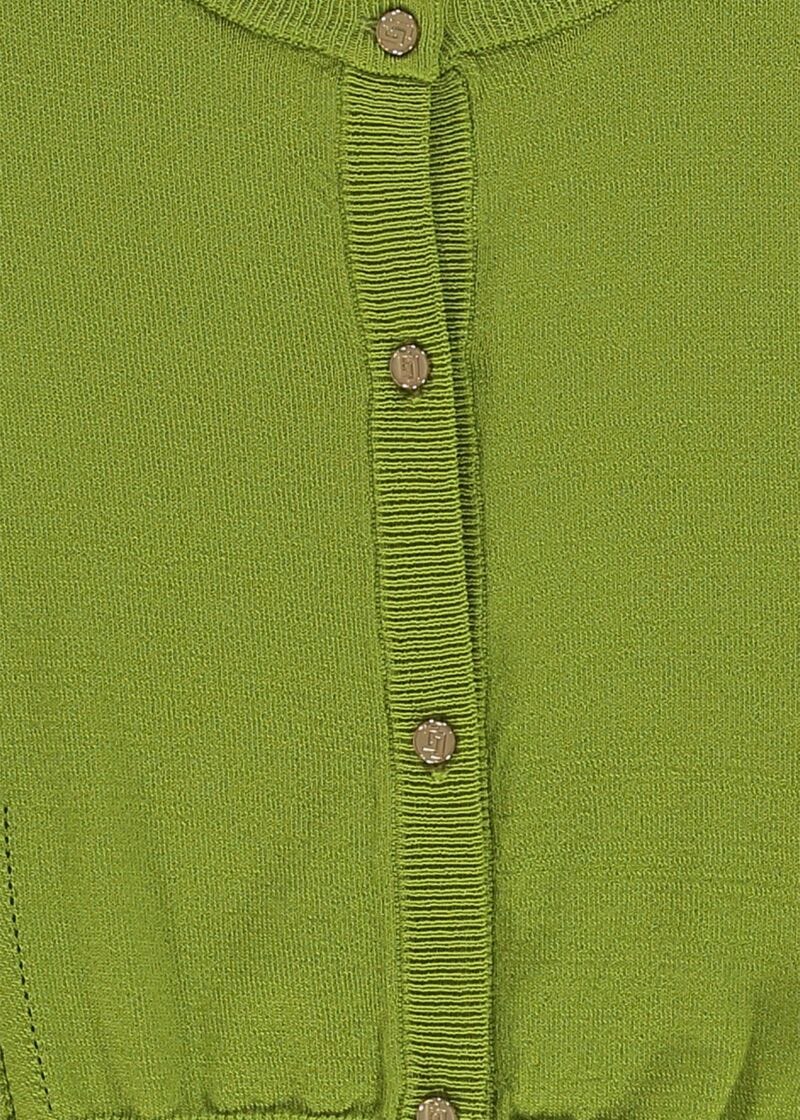 Cardigan donna verde con maniche lunghe