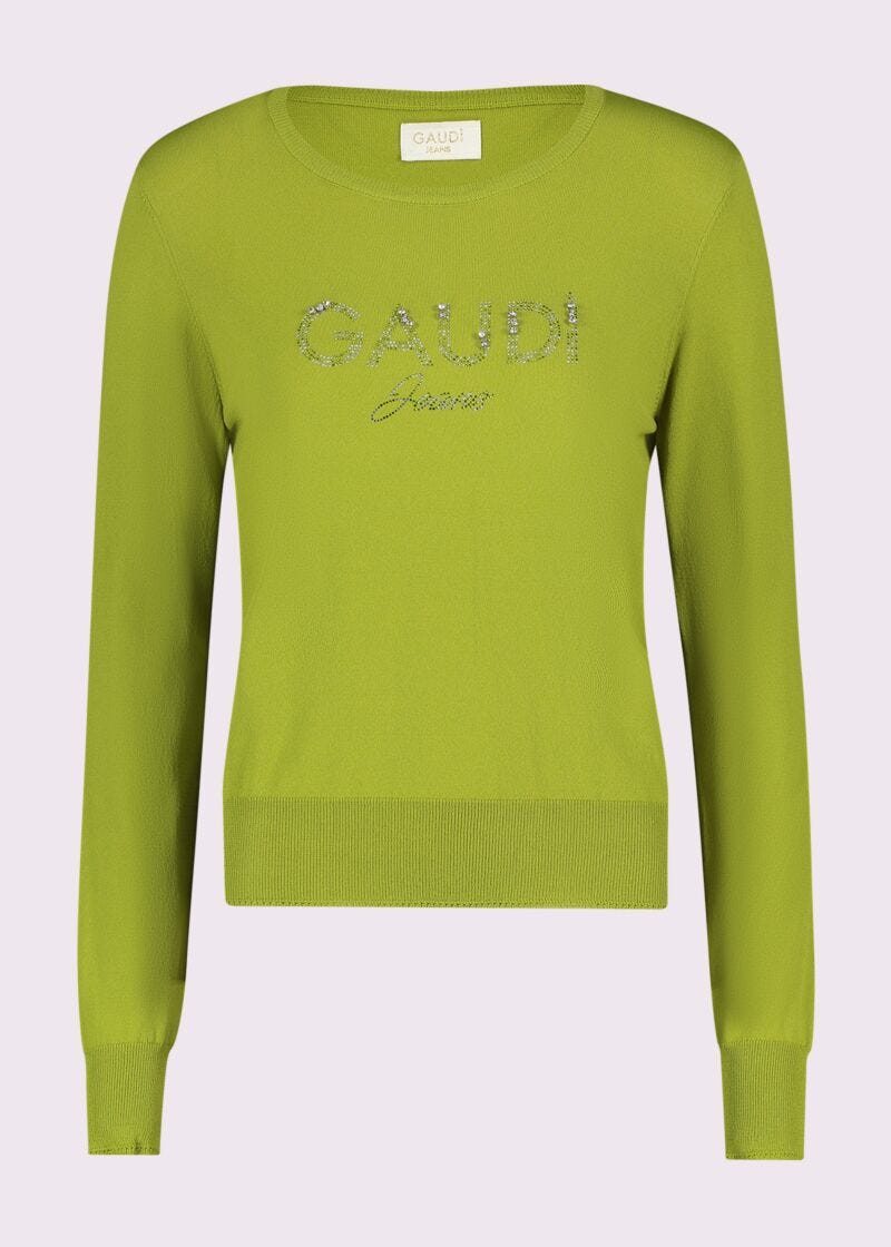 Maglia donna verde girocollo