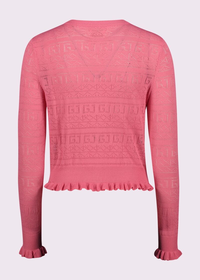 Cárdigan rosa de punto para mujer