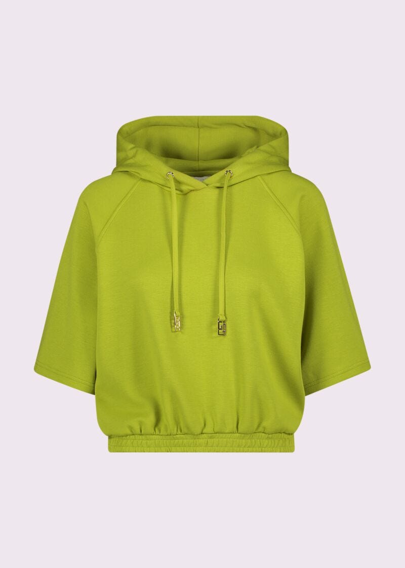 Sweat-shirt vert avec capuche pour femme