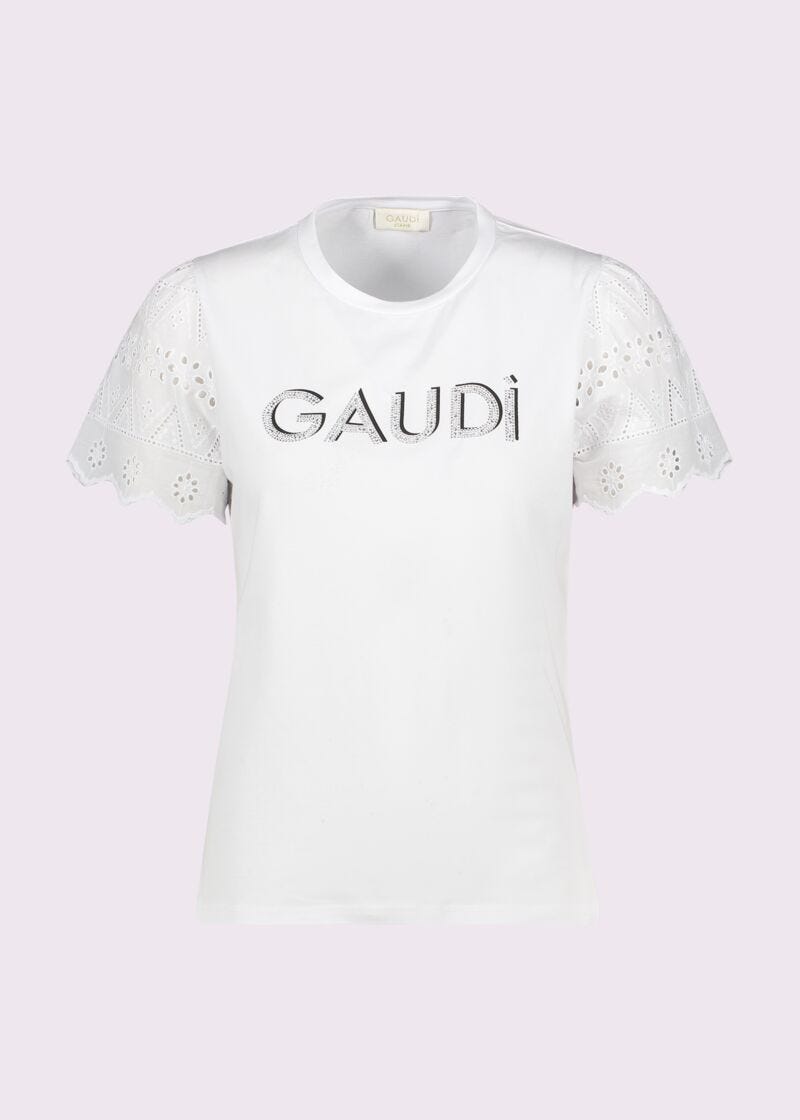 Camiseta blanca de algodón para mujer