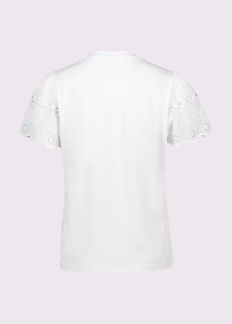 Camiseta blanca de algodón para mujer