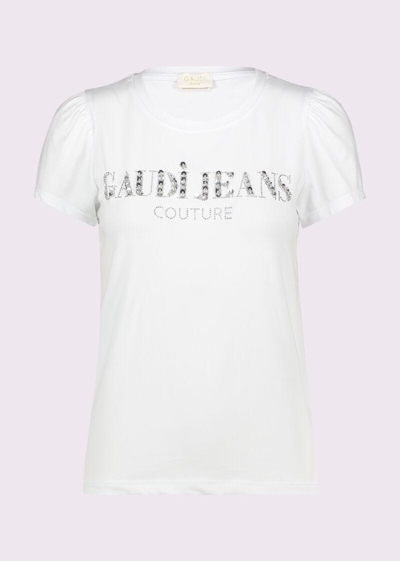 T-shirt en coton avec logo pour femme