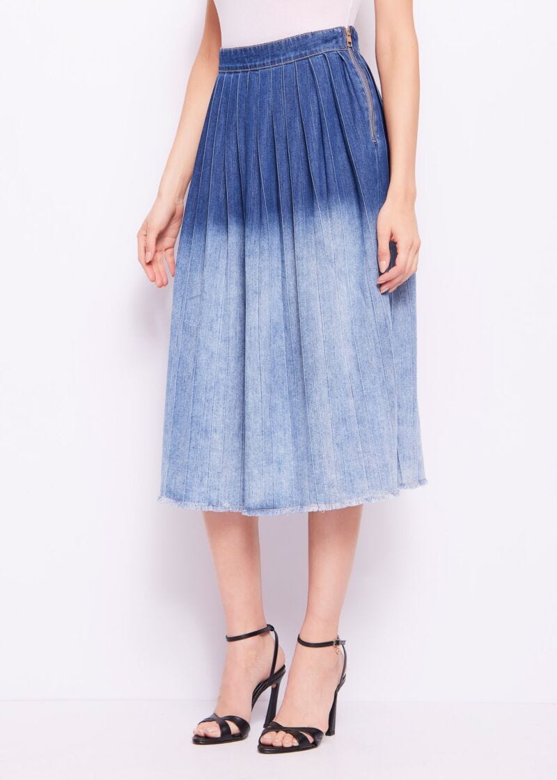 Jupe en chambray de coton