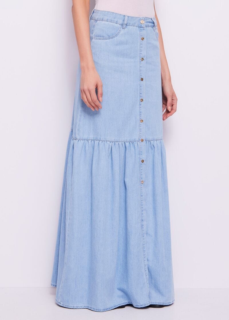 Jupe en chambray de coton
