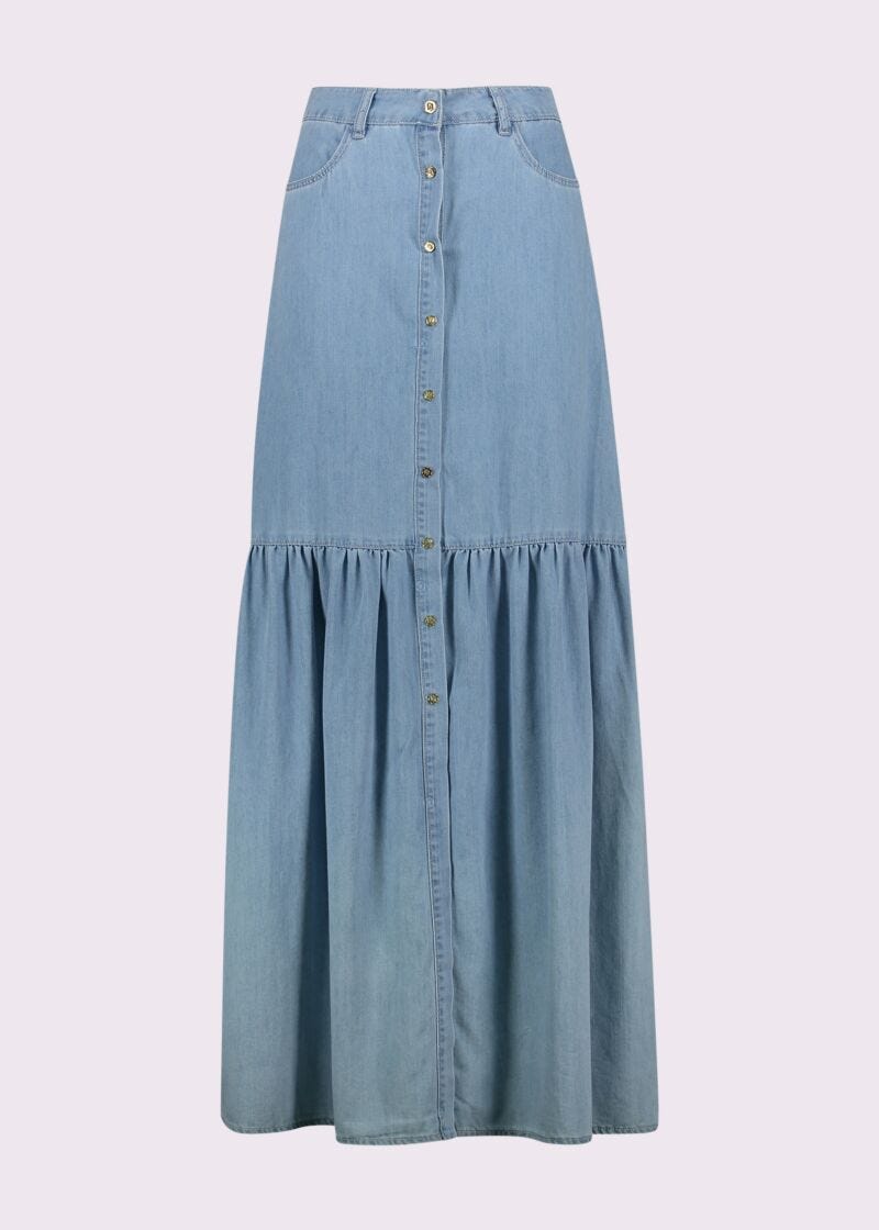 Jupe en chambray de coton