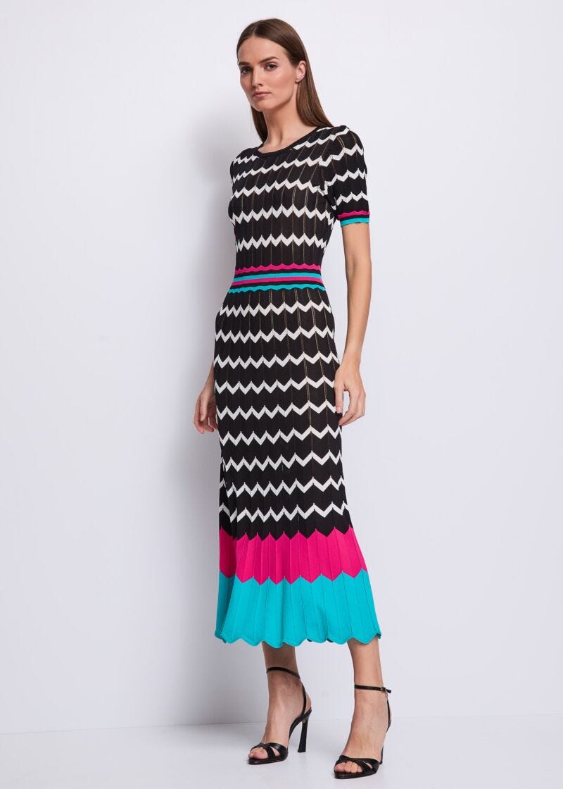 Robe en maille jacquard pour femme
