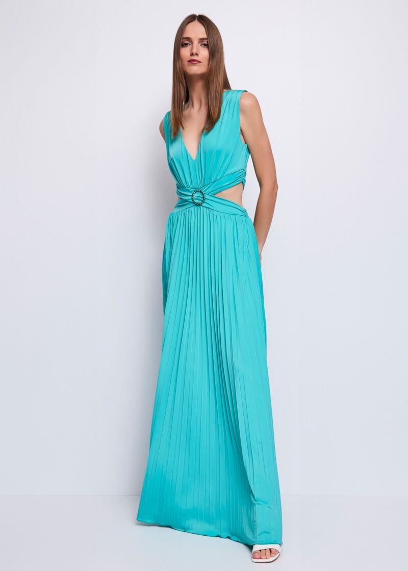 Robe verte en jersey pour femme
