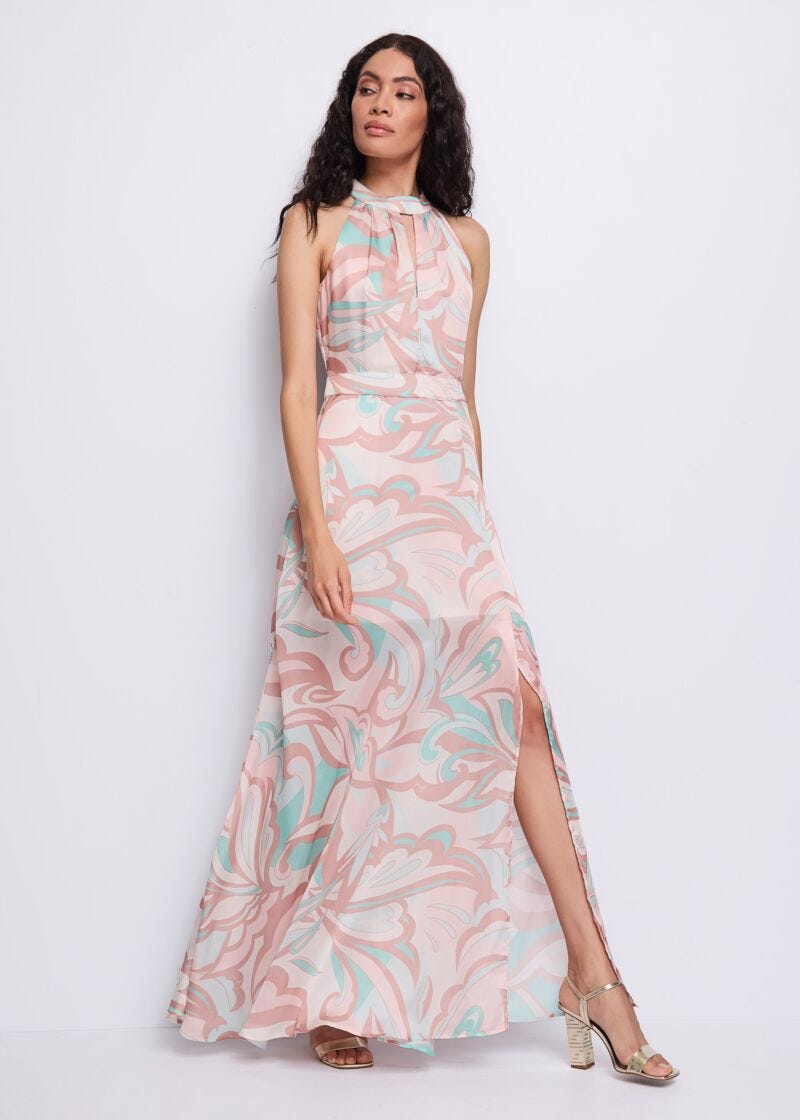 Women's printed chiffon dress