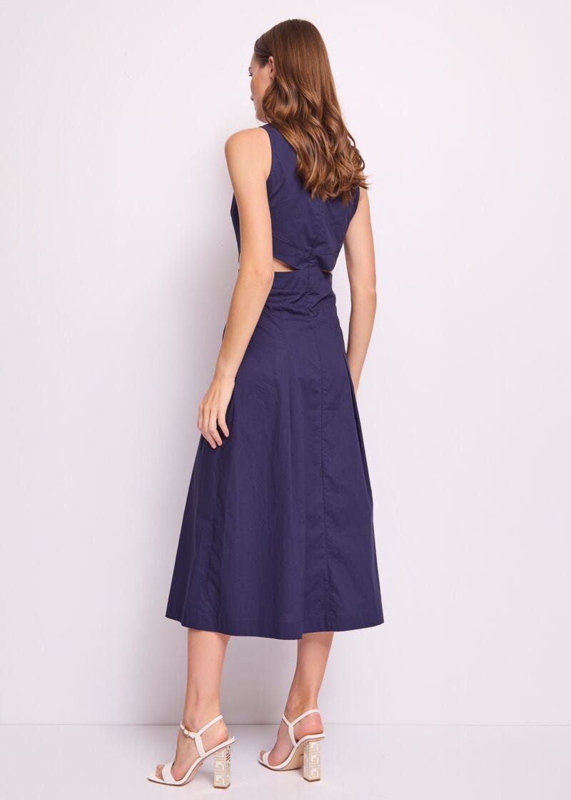 Vestido azul de algodón para mujer