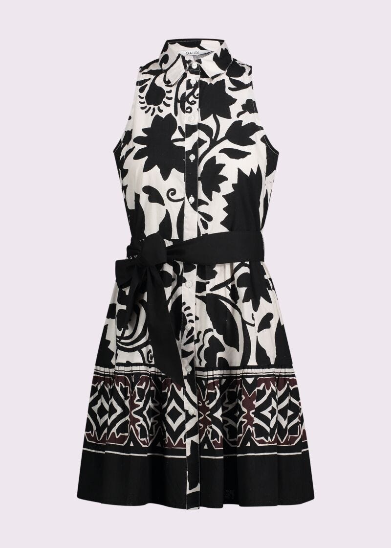 Vestido de mujer de algodón estampado
